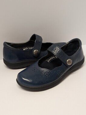 David Tate Bev Adjustable Mary-Janes in Navy